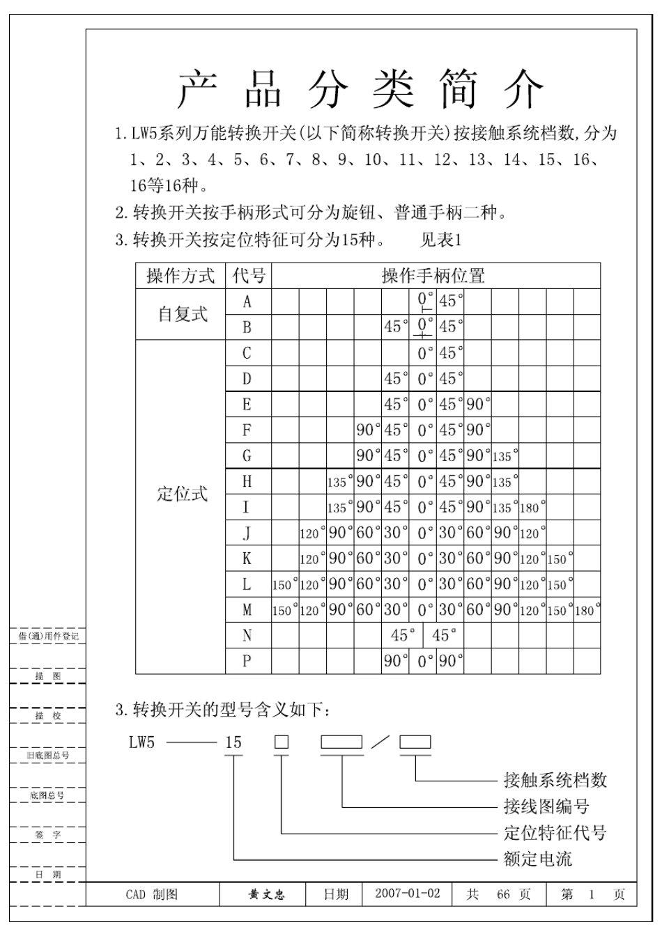 LW516转换开关闭合表_第3页