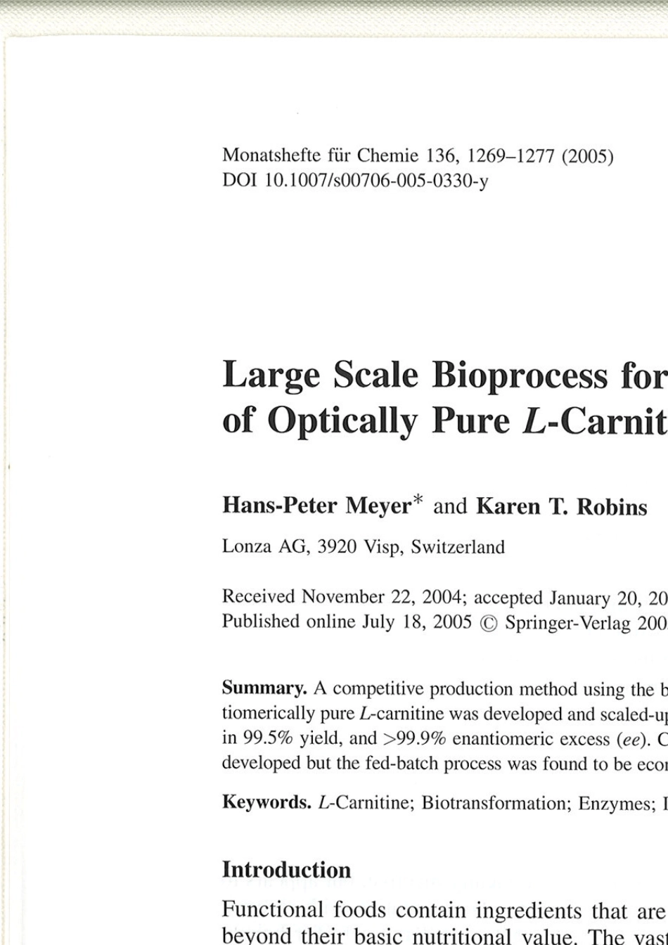 L左旋肉毒碱的制备方法_第1页
