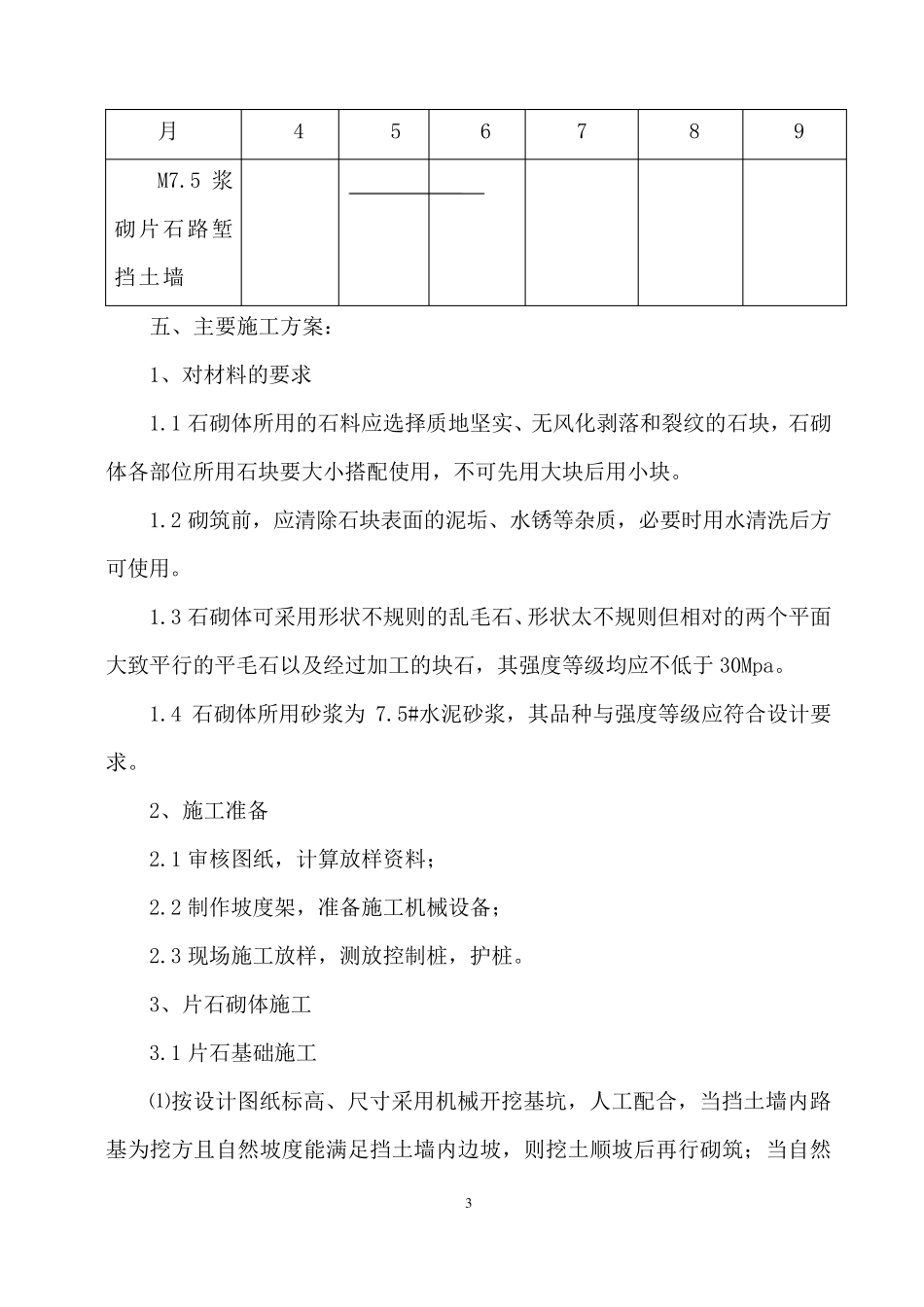 M7.5浆砌片石挡土墙专项方案_第3页