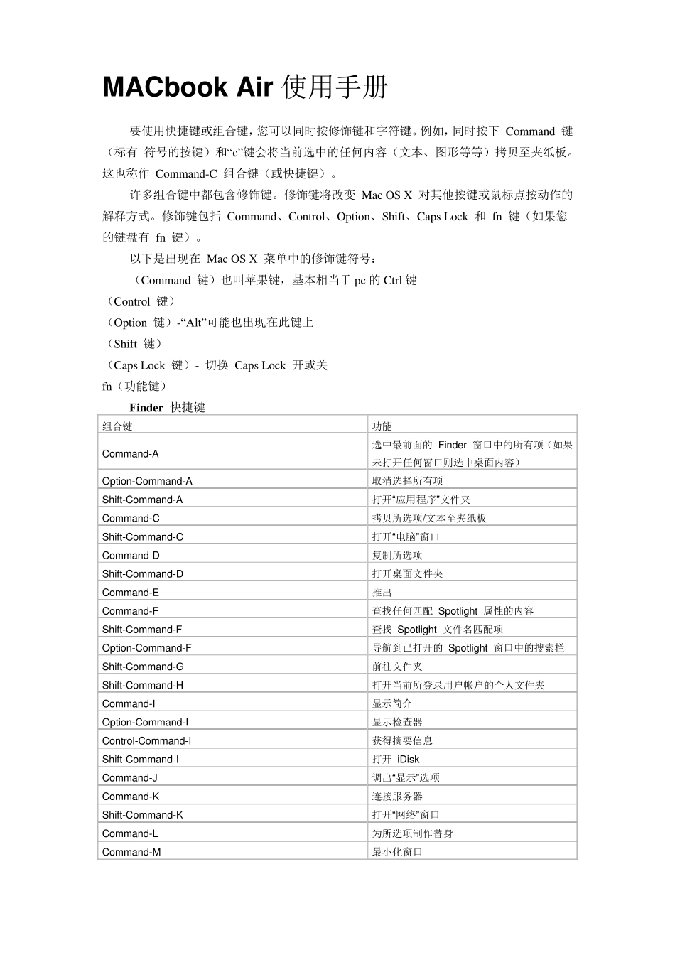 macbookAir使用手册_第1页