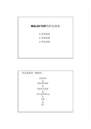 MALDI样品制备方法