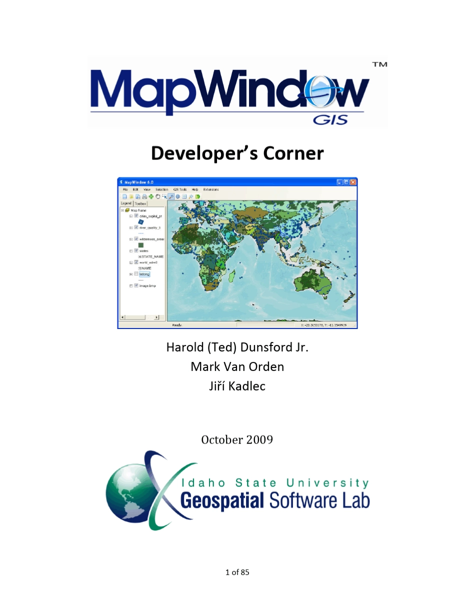 MapWindow6DeveloperCorner_第1页