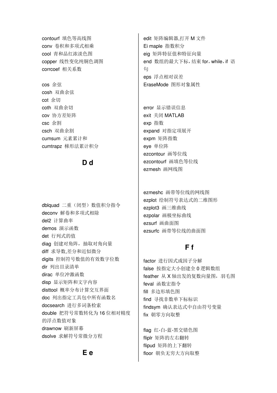 matlab中所有函数解析_太全了_第2页