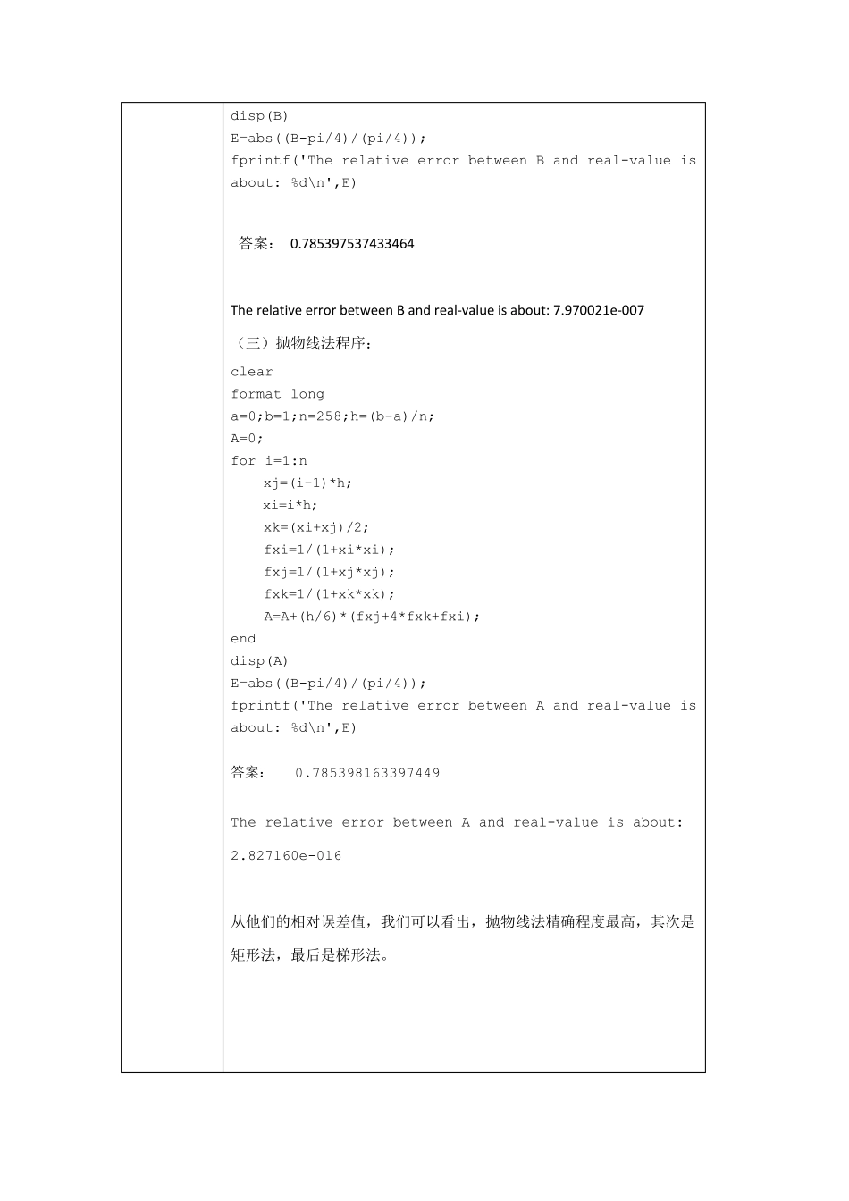 matlab定积分的近似计算实验报告二_第3页