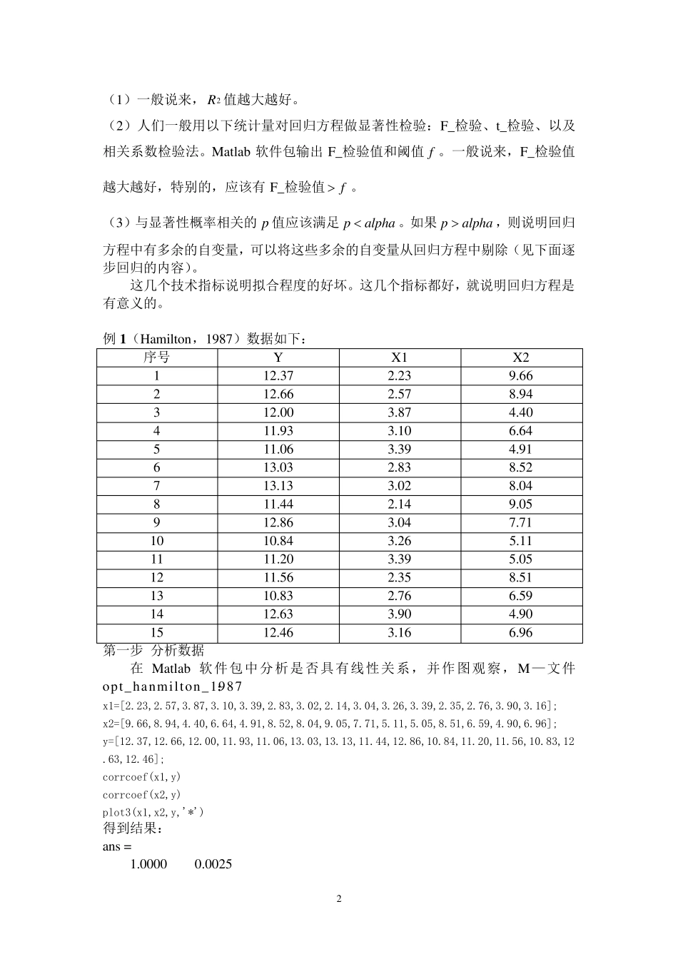 Matlab实现多元回归实例_第2页