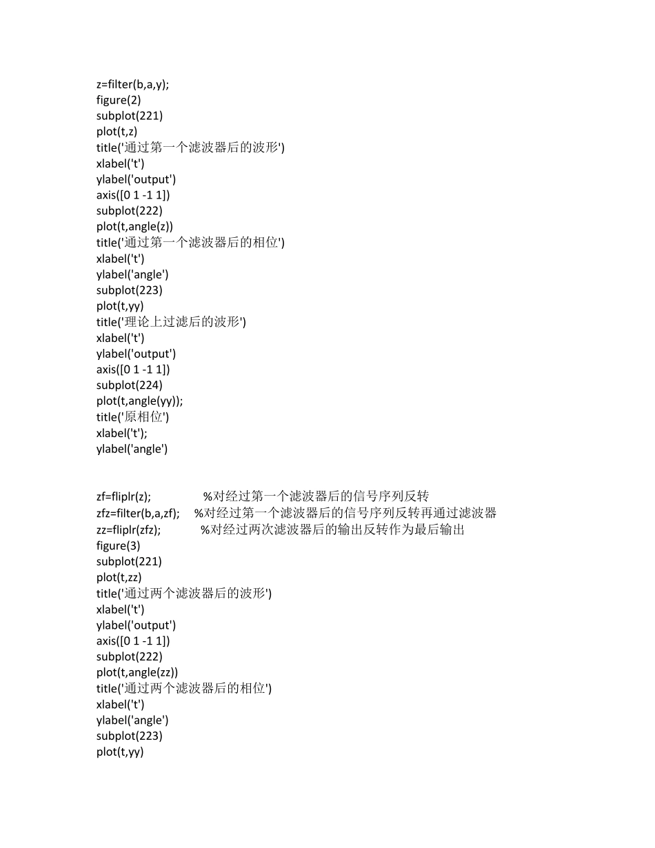 MATLAB巴特沃兹滤波器_第2页