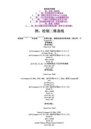 Matlab案例程序集锦