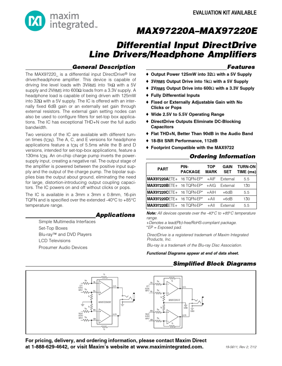 MAX97220数据手册datasheet_第1页