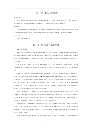 Maya建模