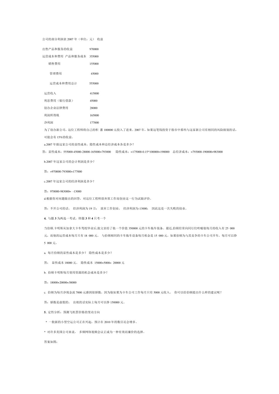 MBA管理经济学考试复习题内参_第2页