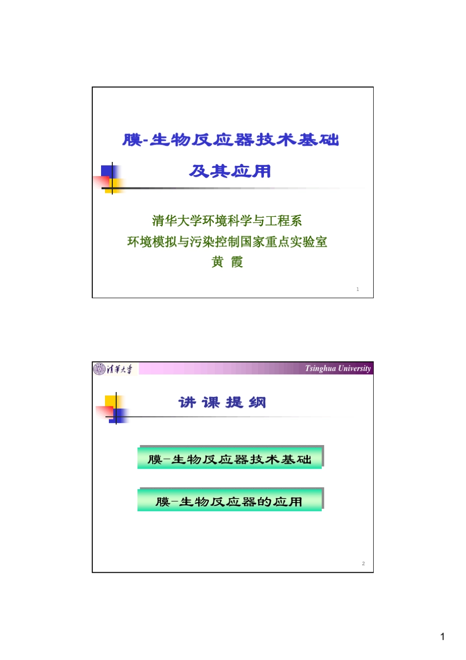 MBR技术基础及其应用(黄霞)_第1页