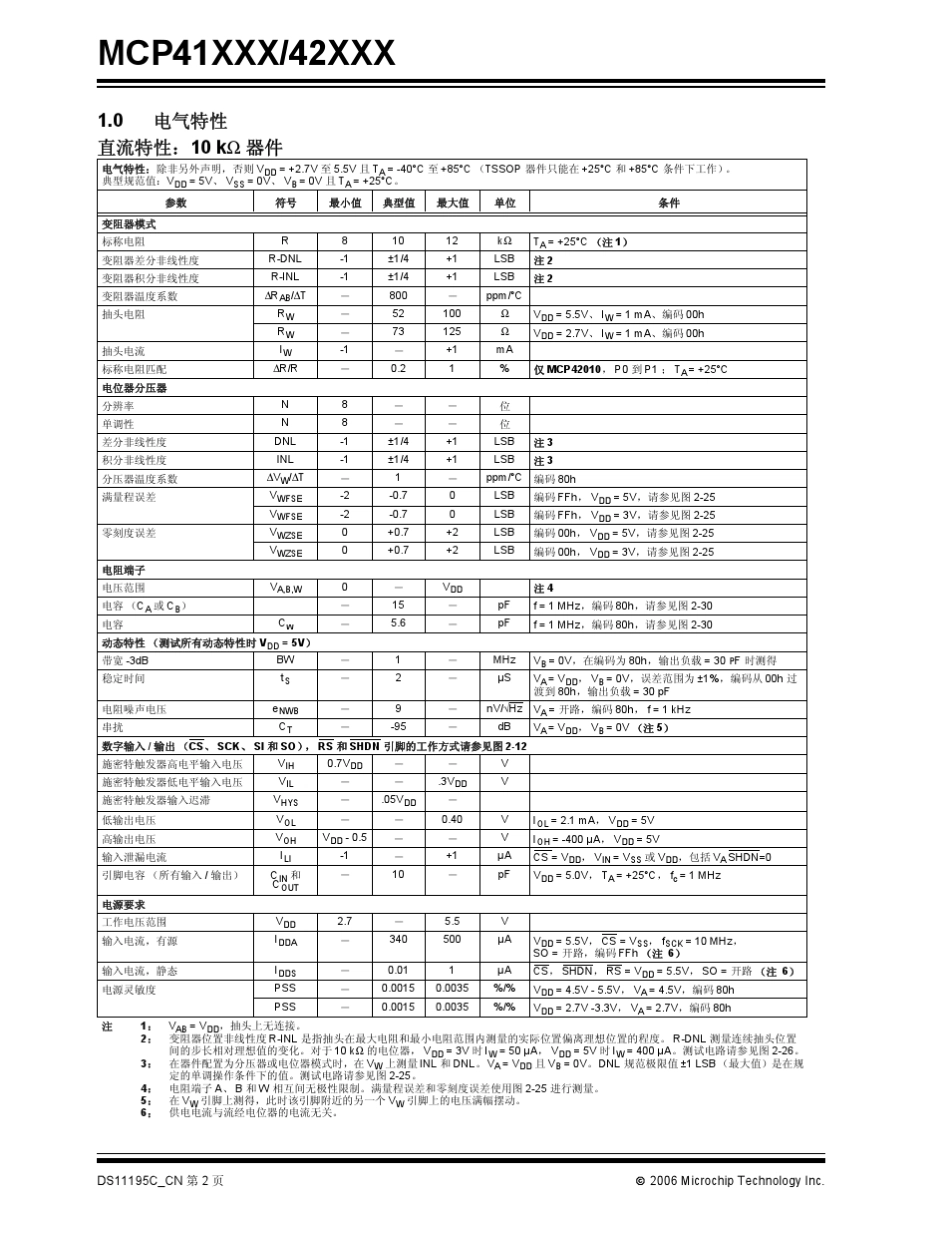MCP41010数据手册中文版_第2页