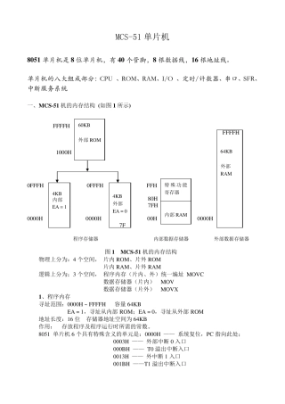 MCS51单片机复习要点