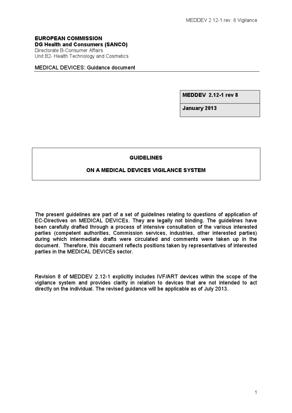 MDD指南,MEDDEV2.121rev.82013.01,医疗器械警戒系统指南_第1页