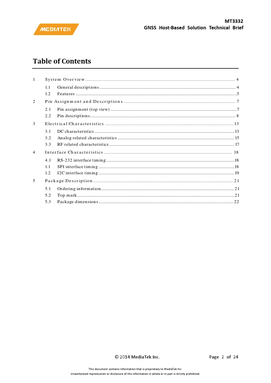 MediaTek_MT3332_GPS_Data_Sheet_v1_0_第2页