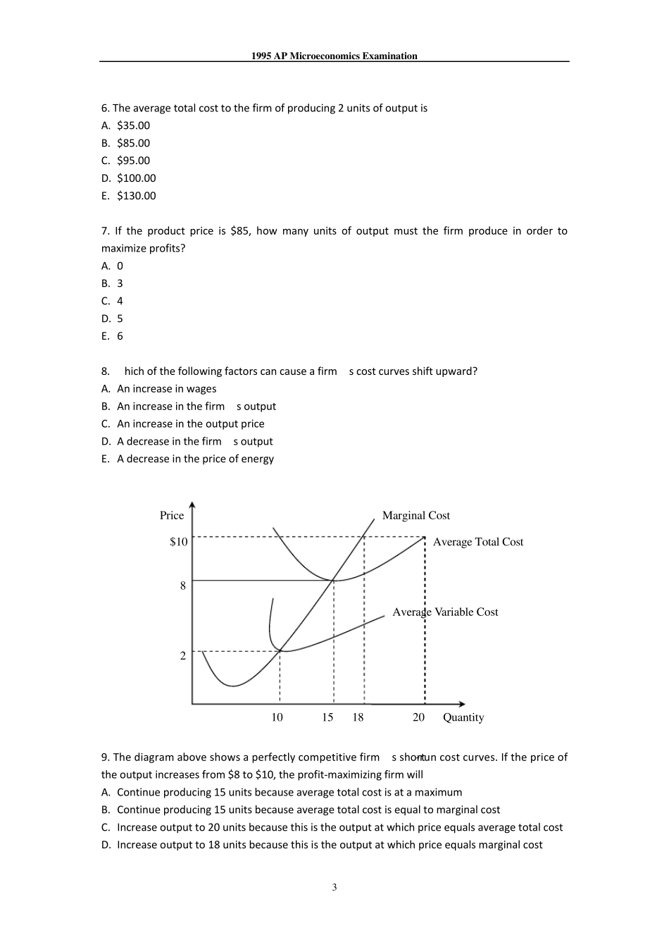 MICROECONOMICS1995(微观经济真题)_第3页