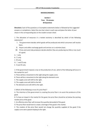 MICROECONOMICS1995(微观经济真题)