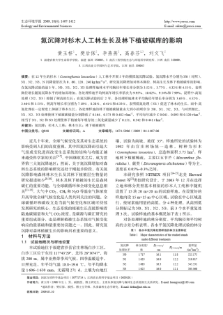 MicrosoftWord36黄玉梓090830修doc氮沉降对杉木人工林生长