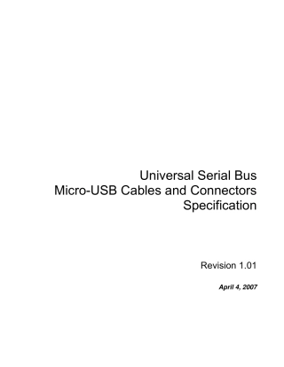 MicroUSB行业标准规范
