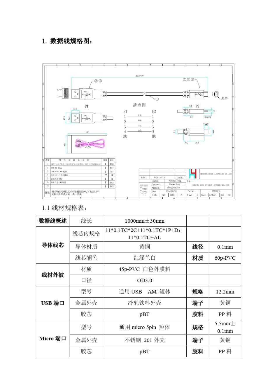 micro数据线规格书_第2页