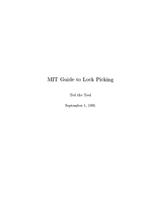 MITLockGuide(麻省理工开锁指南英文版)