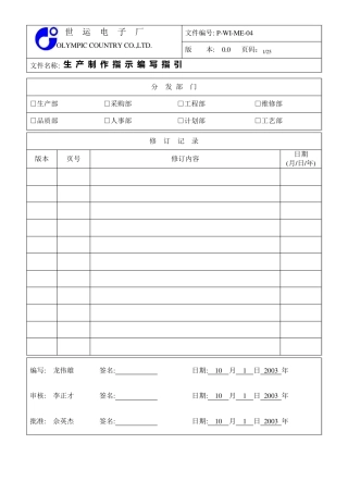 MI生产制作指示世运PCB