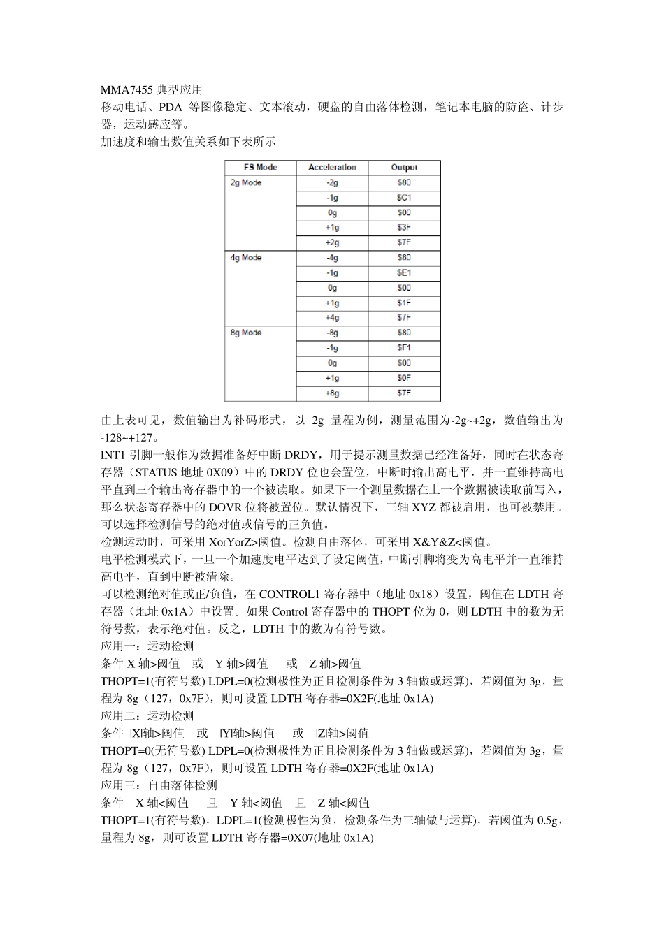 MMA7455中文资料_第1页
