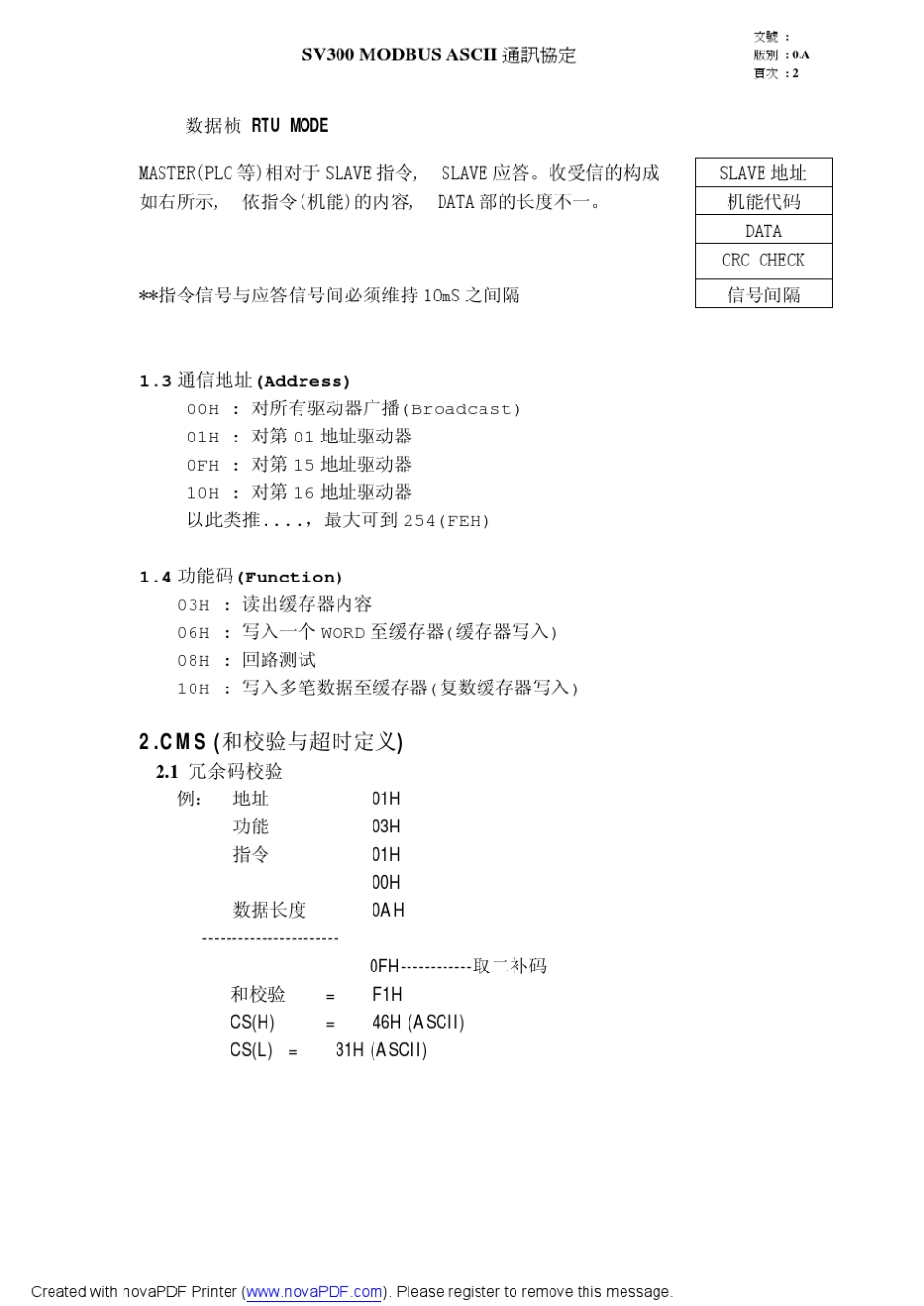 MODBUSascII通讯协定_第2页