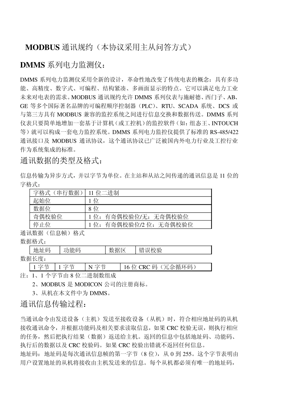 MODBUS通讯规约_第1页