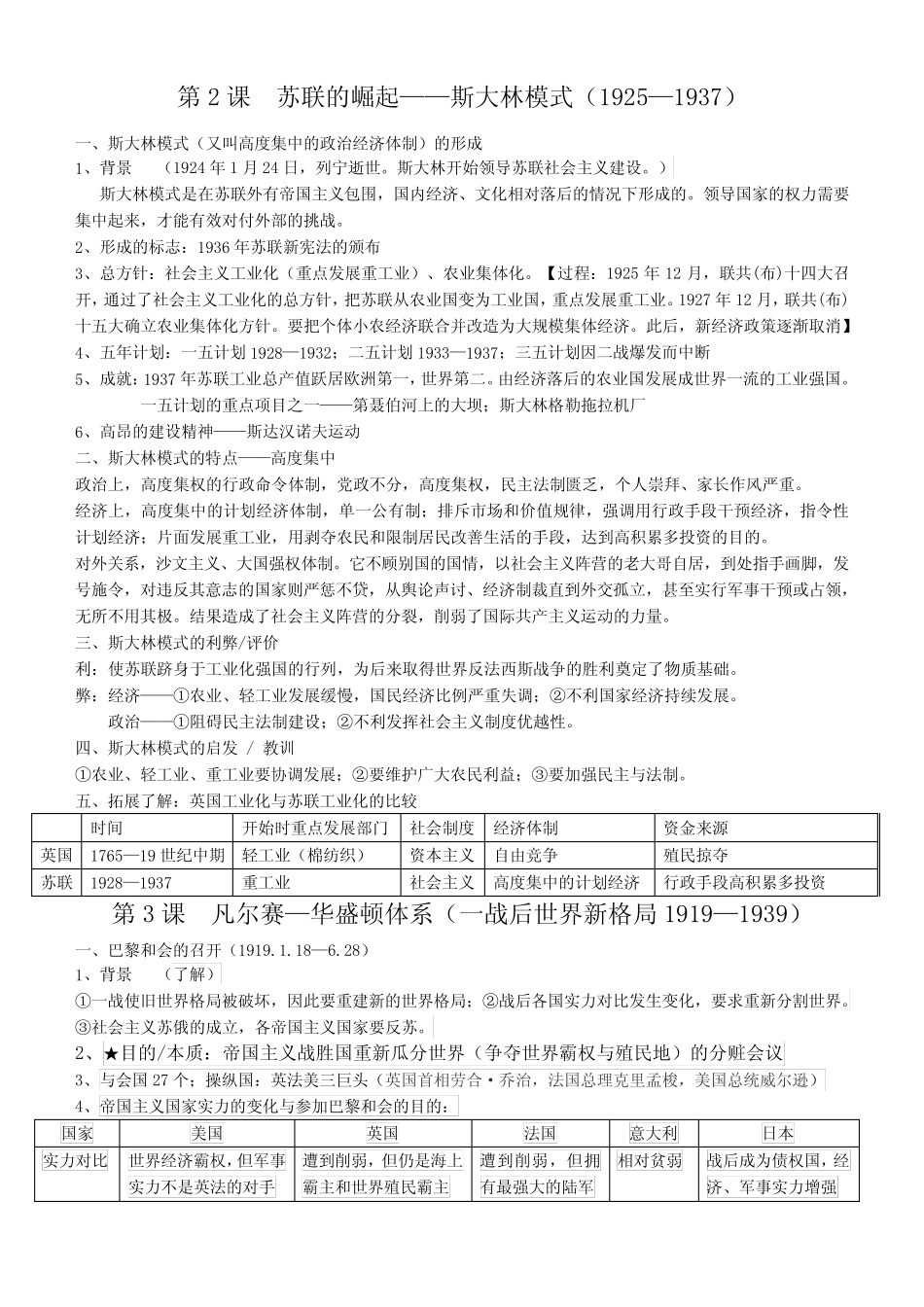 九下历史笔记(第1、2、3、4课)_第2页