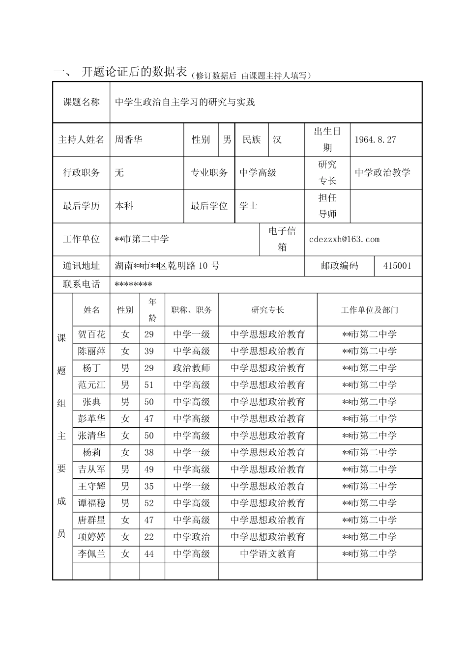 湖南省教育科学规划课题开题论证书【模板】_第2页