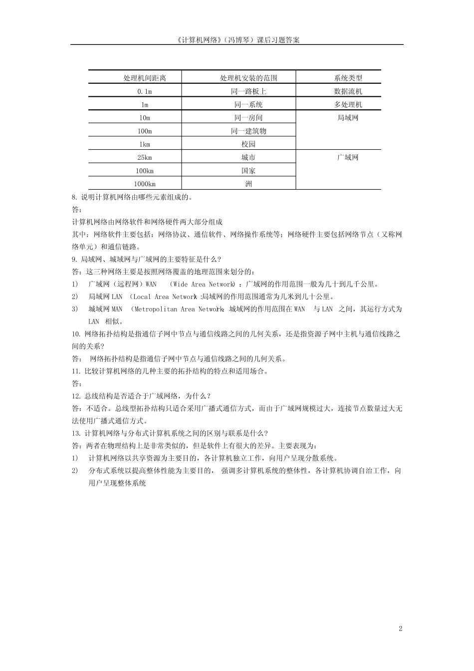 计算机网络习题答案(冯博琴)高等教育出版社._第2页