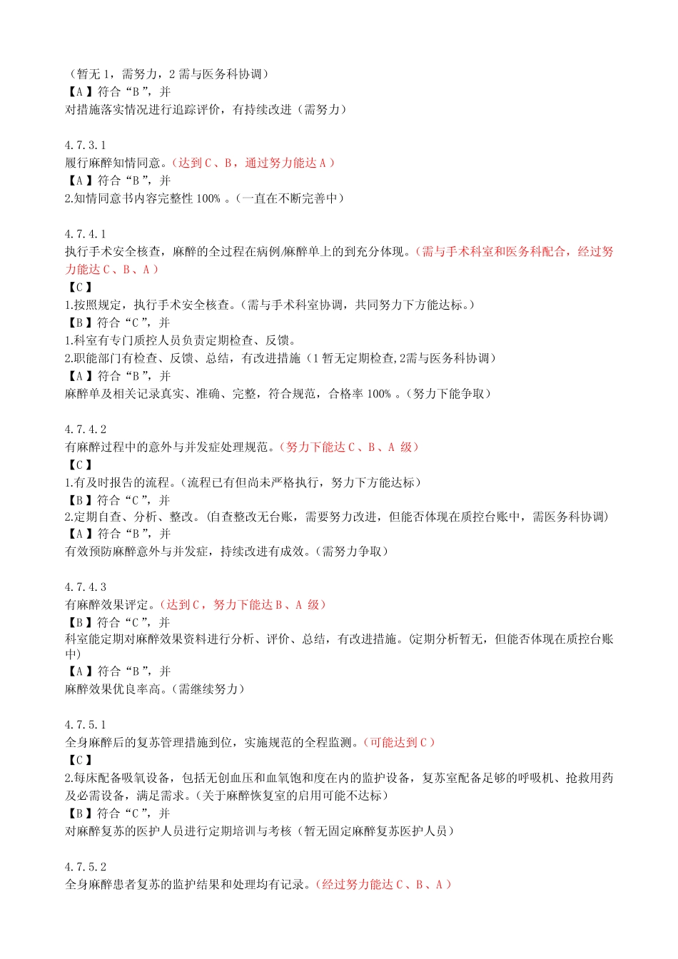 麻醉科《二级综合医院评审标准实施细则》梳理情况汇报_第2页