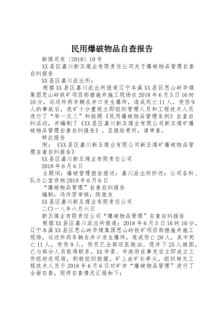 民用爆破物品自查报告_1