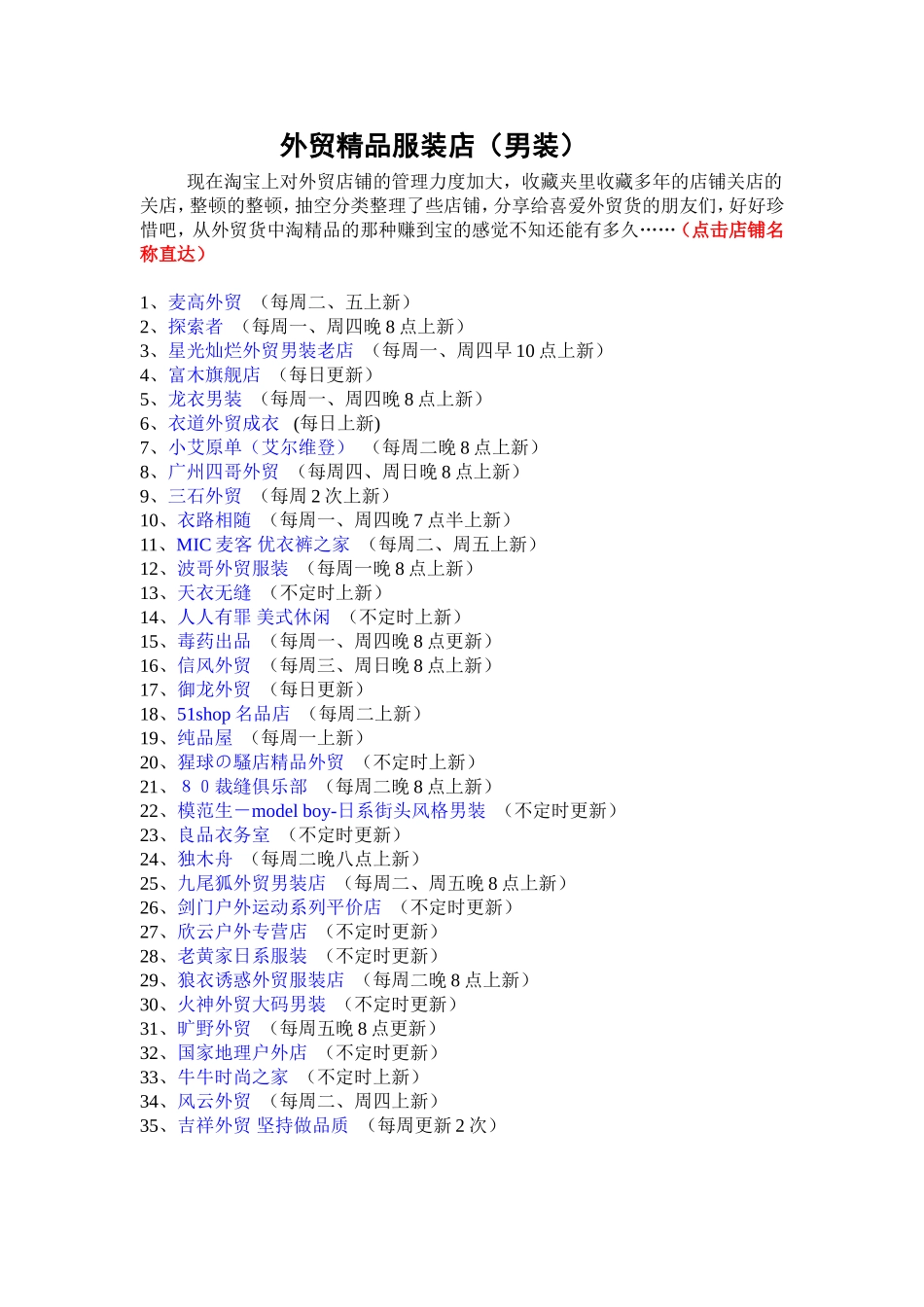 外贸精品服装店（男装）_第1页