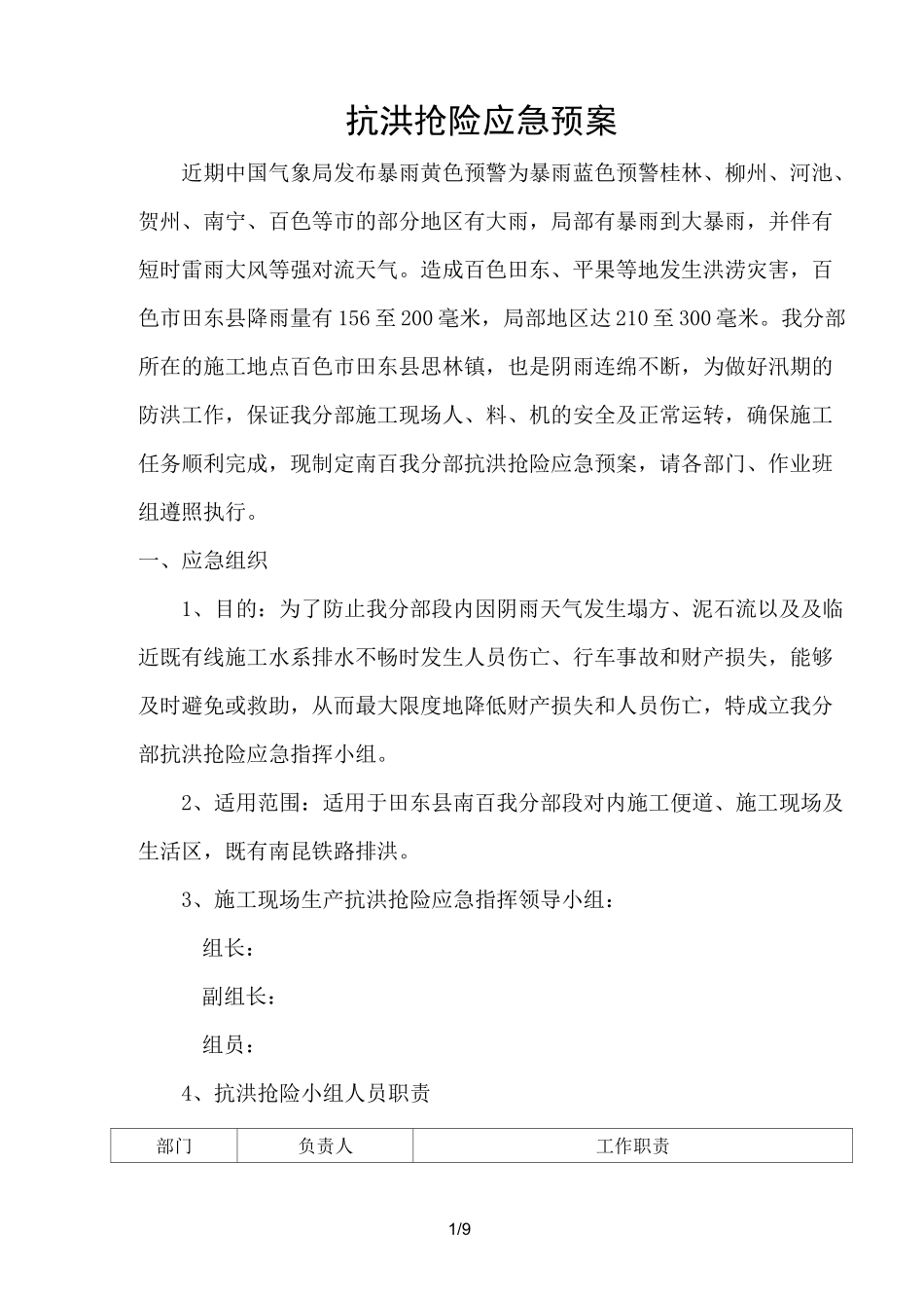 抗洪抢险应急预案实施_第1页
