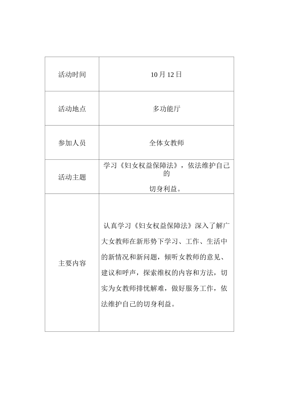 妇代会工作活动记载_第1页