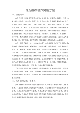 白芨组织培养实施方案