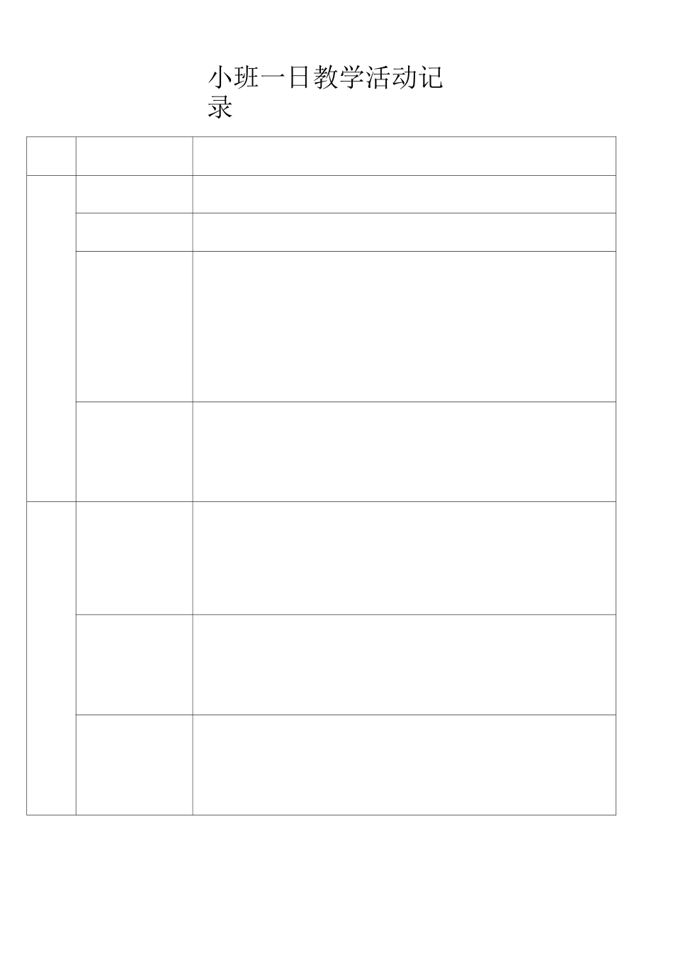 幼儿园小班主题一月、周、日记录_第3页