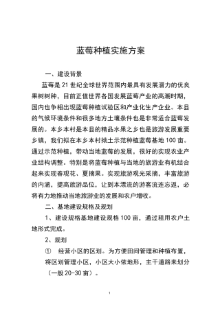 蓝莓种植实施方案