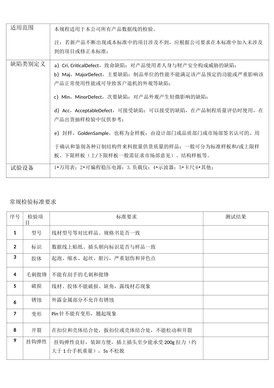 USB数据线硬件与可靠性测试规范_第2页