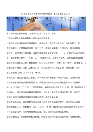 桩基检测报告主要包含内容及要求工程类精品文档