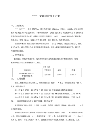 梁场建设工程施工组织设计方案