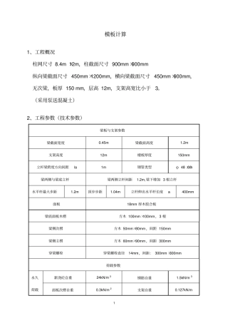 梁模板计算实例