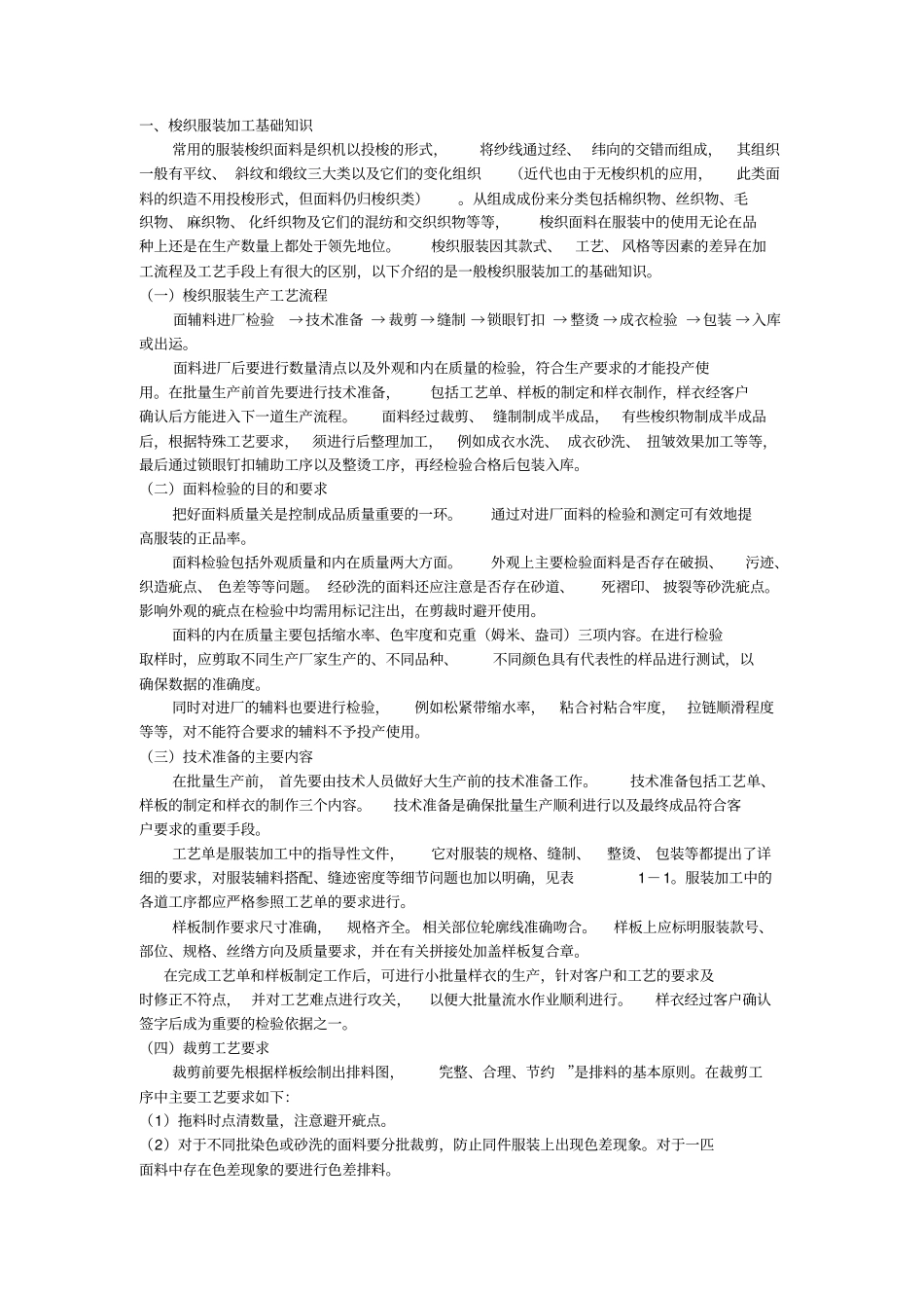 梭织与针织服装加工基础知识_第1页