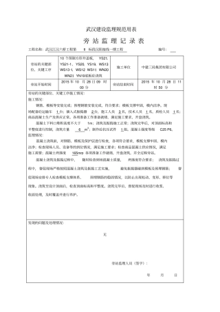 检查井预制井盖板旁站记录剖析