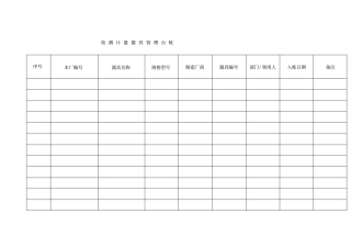 检测计量器具管理台帐