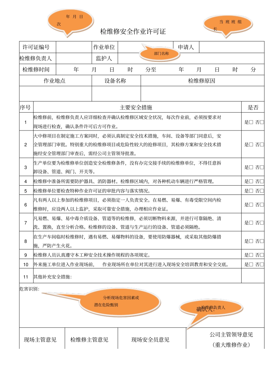 检维修作业票_第1页