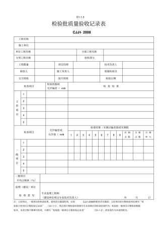 检验批质量验收记录表
