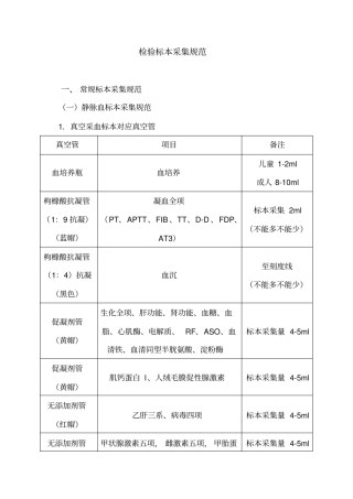 检验标本采集规范资料